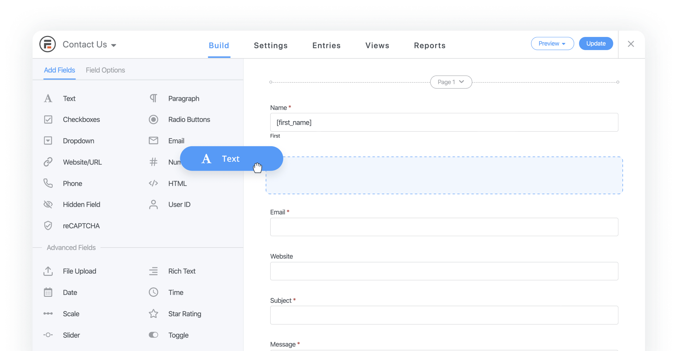 screenshot of Formidable Forms